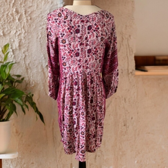 AMERICAN EAGLE BOHO FLORAL LONG SLEEVE DRESS SIZE XS - Picture 5 of 11